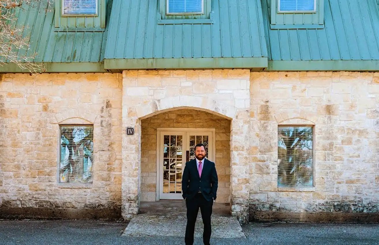 The limestone office building of the Law Office of Todd A. Wilson in Austin